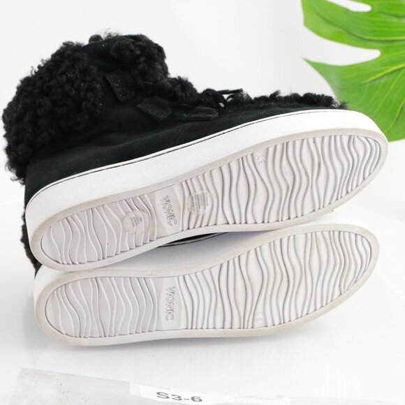 Vionic Womens Oak Boots Size 9 Black Suede Sherpa Lace Up Booties Sneaker Shoes - Picture 8 of 12